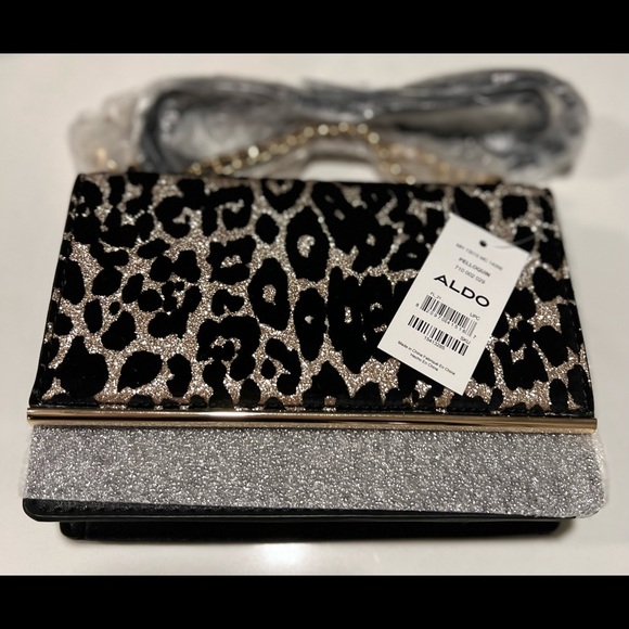 ALDO Metallic Leopard Pelloquin Crossbody Shoulder Bag - Picture 3 of 6
